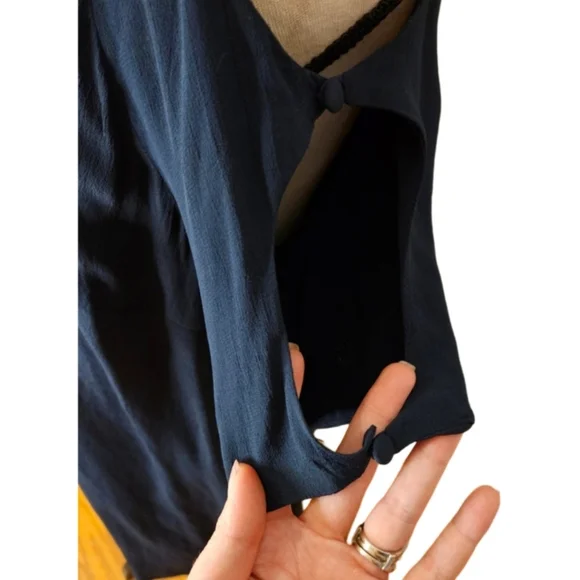 NWT - Maple Navy Cold Shoulder Dress - Picture 7 of 12